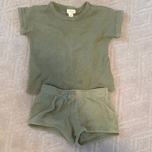 Cat & Jack Olive Ribbed Toddler Outfit